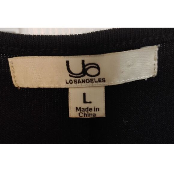 Women's Black Sleeveless Fringed Top By La Los Angeles Size L/XL EUC - Picture 4 of 6